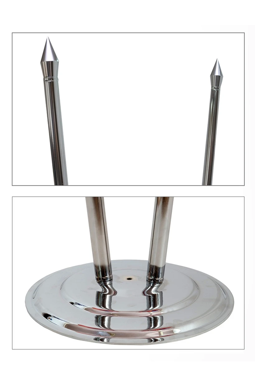 Floor Flag Stand with Decorative Round Base – Silver Finish